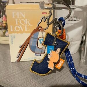 Popmart Labubu Pin for Love Letter “J” Pendant/Keychain
